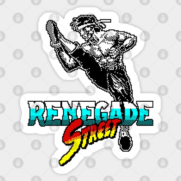 Renegade Street 8 Bit Art Sticker by 8 Fists of Tees